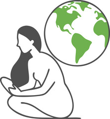 Minimalist Earth and Humanity Connection Vector Design