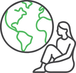 Minimalist Earth and Humanity Connection Vector Design