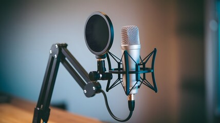 A streaming microphone with an adjustable arm stand