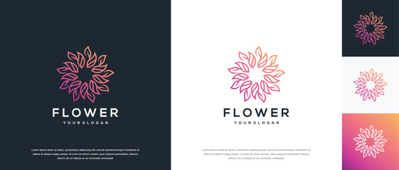 Naklejka premium nature flower logo design template. nature flower logo design vector icon