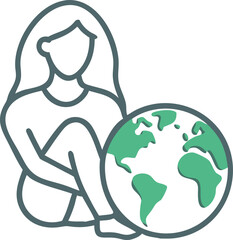 Earth and Humanity Harmony Vector Graphic