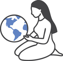Earth and Humanity Harmony Vector Graphic