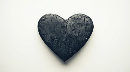 Fototapeta premium Simple black heart shape, centered on a white background for a classic and timeless look