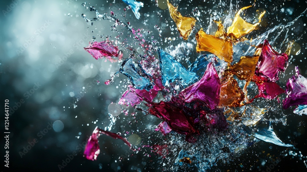 Aufkleber shattered dreams splashing vibrant colors in abstract art studio high-definition image colorful arti