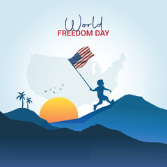 Fototapeta premium world freedom day, freedom day creative Poster, vector, 3d, illustration, november 9.