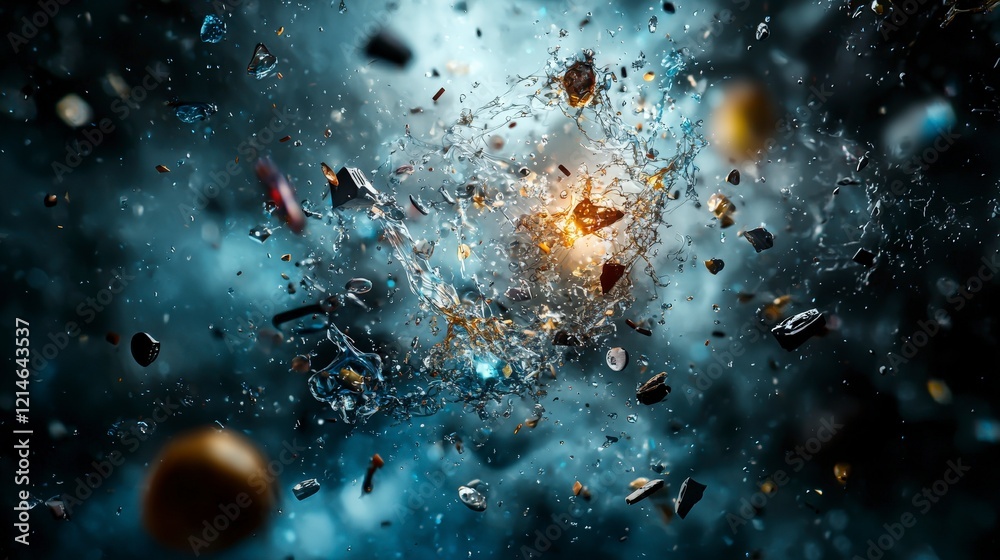 Poster fragments of thoughts falling into an infinite void of cosmic wonders space abstract art universe cl