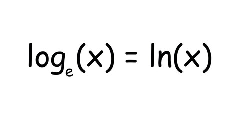 Natural logarithmic function formula in mathematics.