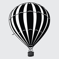Fototapeta premium A hot air balloon floating in the sky image silhouette vector art and illustration