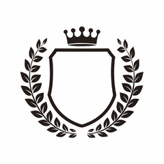 Elegant Royal Shield and Crown Vector Design.