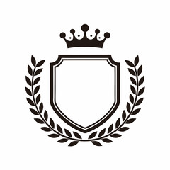 Elegant Royal Shield and Crown Vector Design.