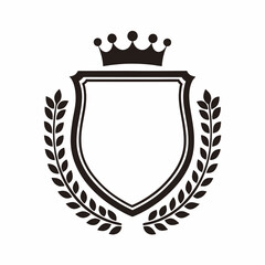 Elegant Royal Shield and Crown Vector Design.