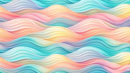 Abstract Minimalist Wave Doodle Background Pattern - Soft Pastel Colors
