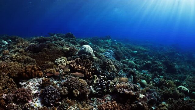 Sun Rays ligthning the Coral Reef - Indonesia