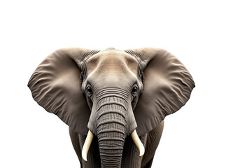 Fototapeta premium Portrait of an elephant isolated on transparent background 