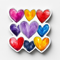 Obraz premium Collection of hearts in various colors and sizes