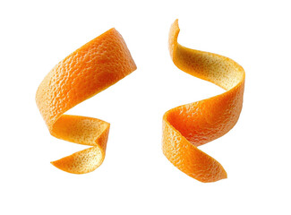 Spiral orange peel twist isolated on transparent or white background