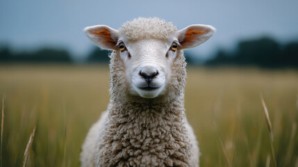 Obraz premium close up of sheep standing at field