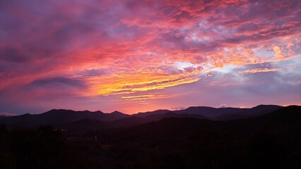 sunset in the mountains