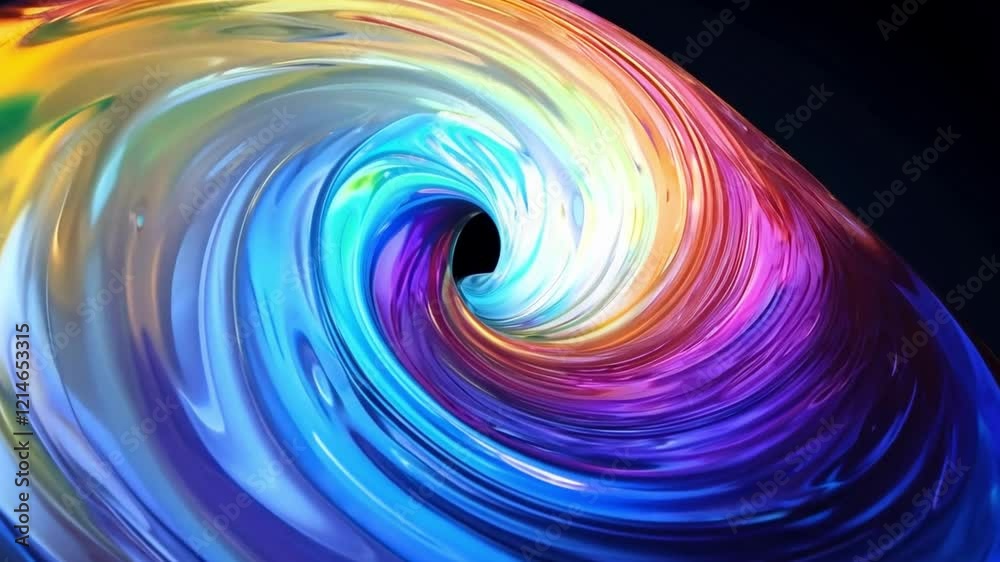 Poster A mesmerizing swirl of vivid colors blends beautifully, showcasing glossy textures. The dynamic movement in the design captivates attention and evokes a sense of depth and flow.