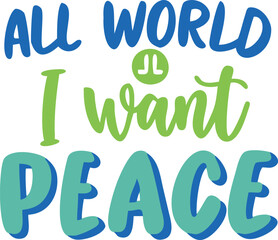 Minimalist Earth and Peace Vector for Awareness