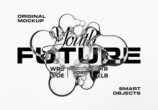 Bubbles Text Effect Mockup