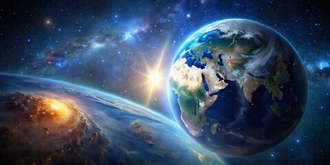 Solitary Earth: A cosmic perspective showcasing our planet's isolation in the vast universe.