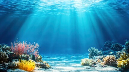 Fototapeta premium Stunning Underwater Scene with Vibrant Marine Life