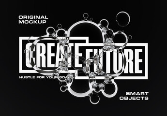 Macro Bubbles Text Effect Mockup
