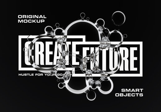 Macro Bubbles Text Effect Mockup