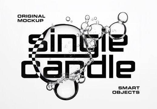 Macro Bubble Text Effect Mockup