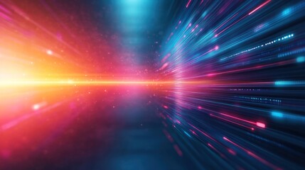 Dynamic light trails evoking speed abstract background digital vivid colors wide angle futuristic concept