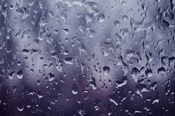 Water drops on the glass macro