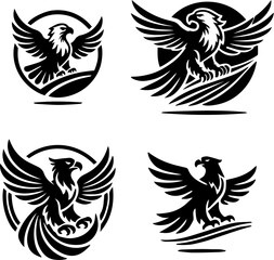eagle silhouette, eagle, eagle set