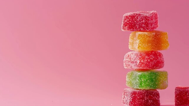 gummy candy stack for a copy space 