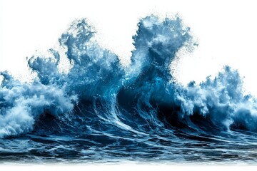 Obraz premium The dynamic beauty of deep blue ocean waves.