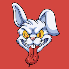 angry rabbit illustration