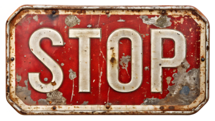 Stop sign on a white background