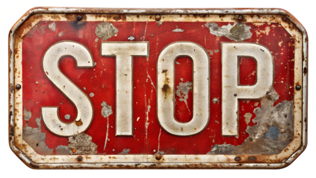 Stop sign on a white background