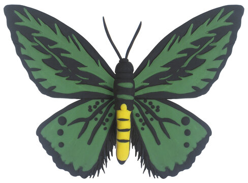 Mariposa verde. Plastilina.