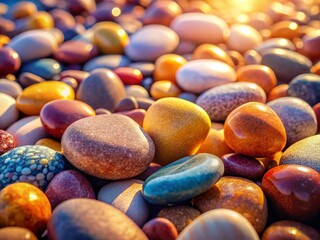 Abstract Smooth Round Pebbles Sea Texture Background Web Banner