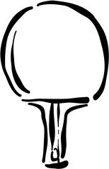 Table tennis racket. Hand drawn vector isolated illustration