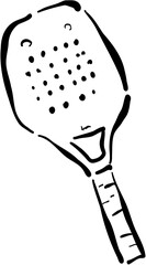 Pickleball racket. Hand drawn vector isolated illustration