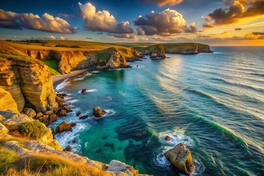 Stunning Elevated View of Sinemorets, Bulgarian Black Sea Coastline - Dramatic Cliffs & Azure Waters