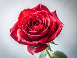 Stunning Long Exposure Red Rose Isolated on White, Romantic Floral Photography