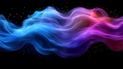 Obraz premium Abstract colorful waves, dark background, design element.