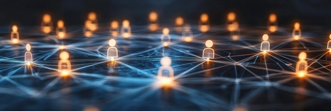 Diverse Group of People Connected by Concept of Communication through Digital Network, Symbolizing Unity and Collaboration in Modern Society