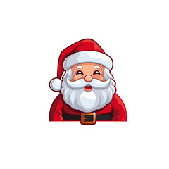 Cute Santa mascot logo flat vector design