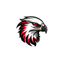 Hawk mascot logo icon flat vector design