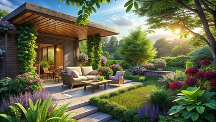 Summer House Terrace: Shady Garden Oasis - Relaxing Outdoor Space