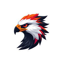 Hawk mascot logo icon flat vector design